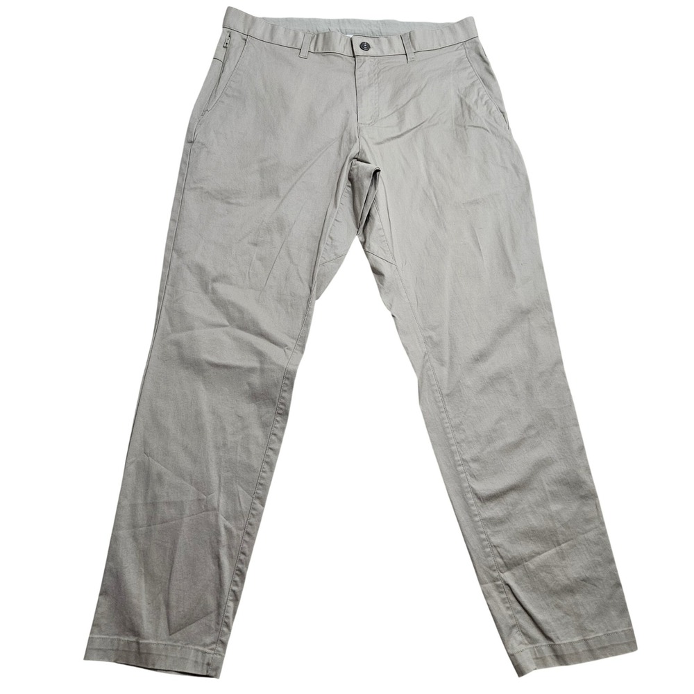 Fabletics Chino Pants 34x32 Tan Performance Stretch Cotton Trousers
